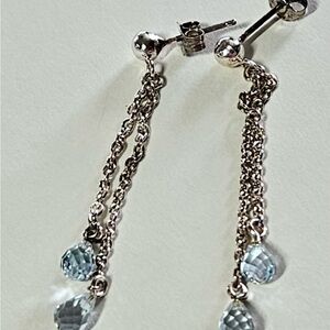 Blue topaz sterling dangle earrings